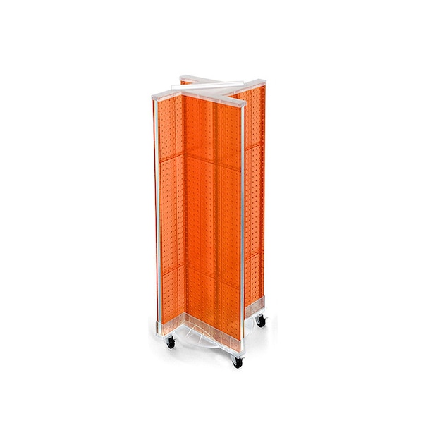 Pinwheel Pegboard Floor Display on Wheeled Base